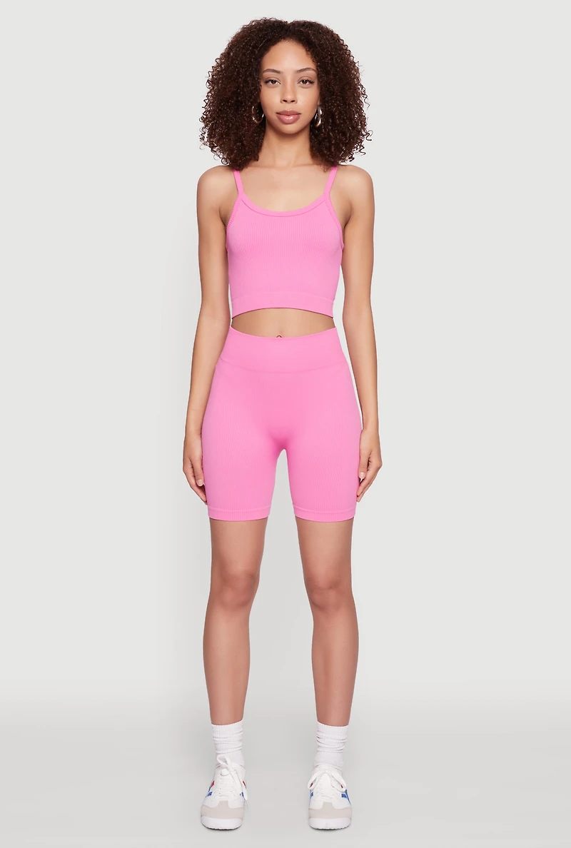 Womens Seamless Cropped Cami, S-M