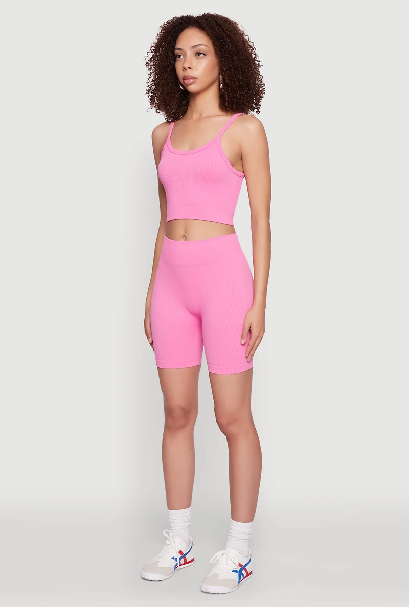 Womens Seamless Cropped Cami, S-M