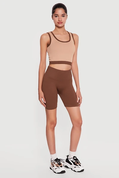 Seamless Ribbed Bike Shorts
