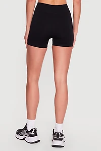 Solid Seamless High Waisted Bike Shorts