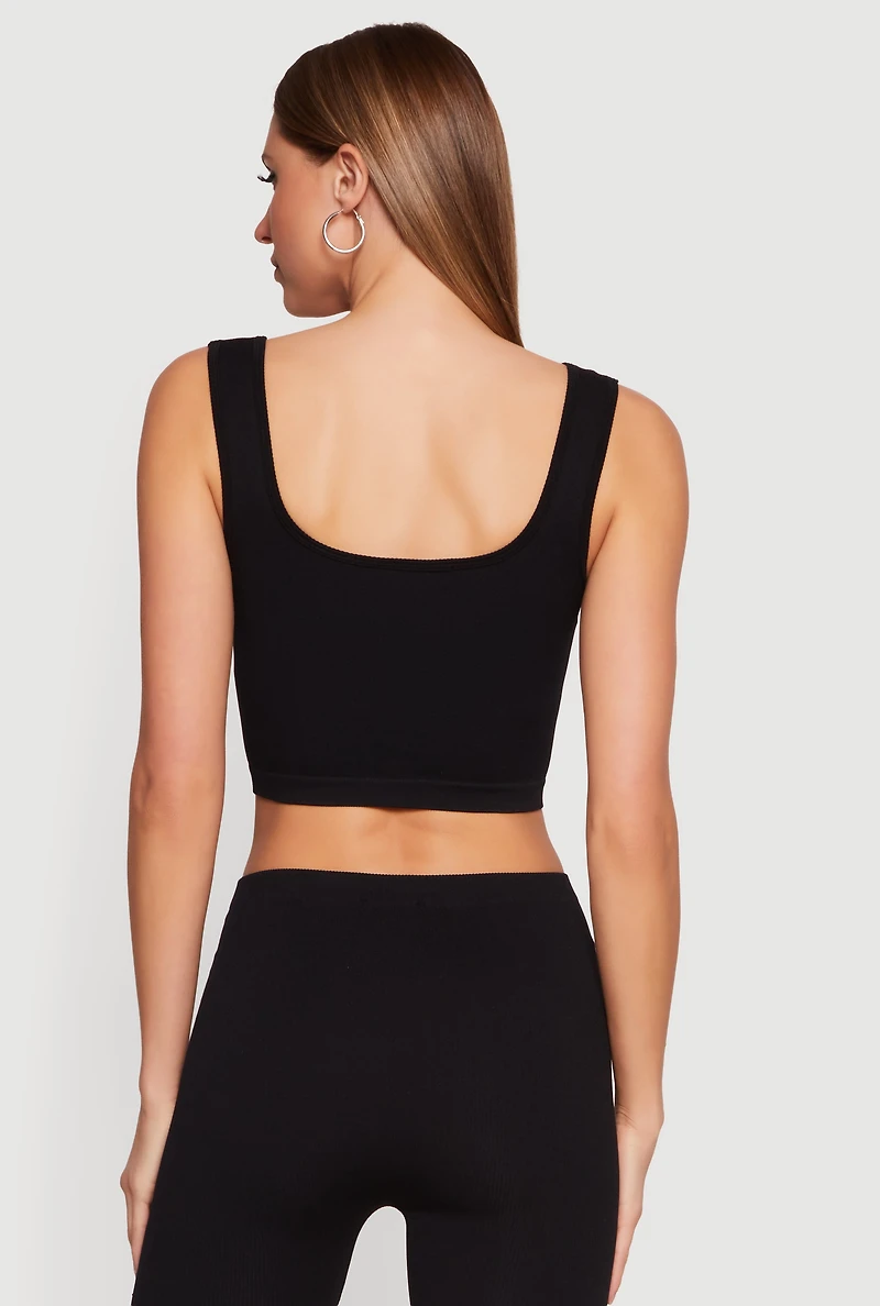 Seamless Rib Knit Cropped Tank Top