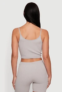 Compression Rib Notch Neck Cropped Cami