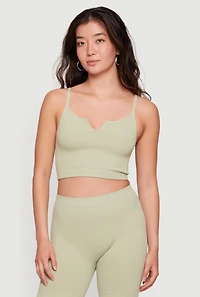 Compression Rib Notch Neck Cropped Cami