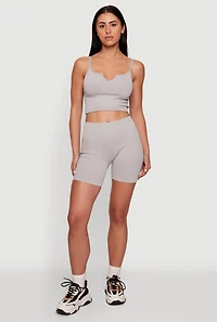 Compression Rib High Waisted Bike Shorts