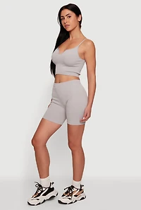 Compression Rib High Waisted Bike Shorts