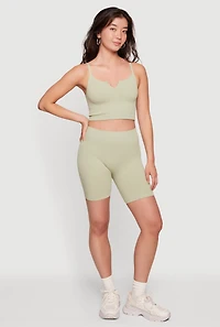 Compression Rib High Waisted Bike Shorts