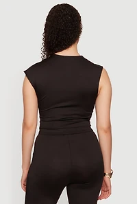 Asymmetrical Keyhole Neckline Crop Top