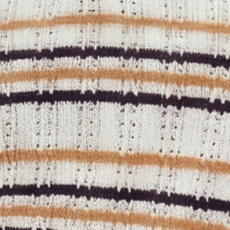 Striped Crochet Elastic Waist Shorts