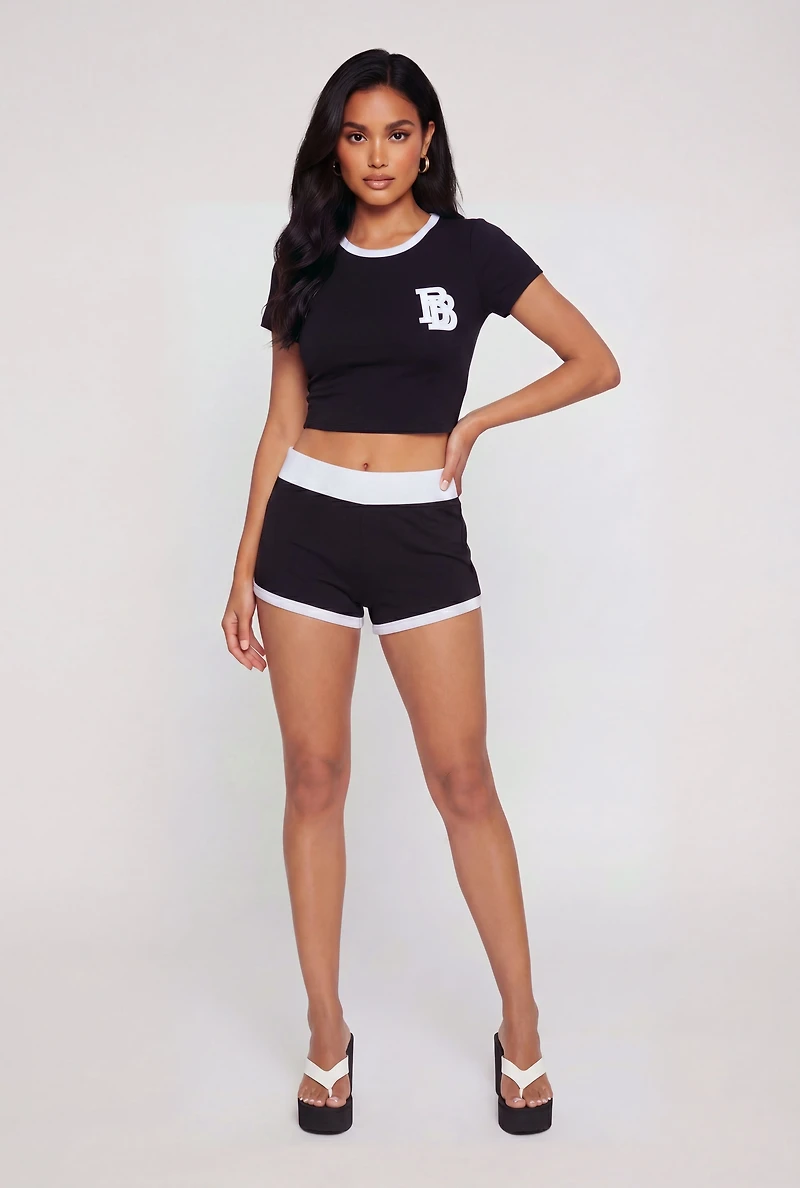 French Terry Micro Shorts with Contrast Trim
