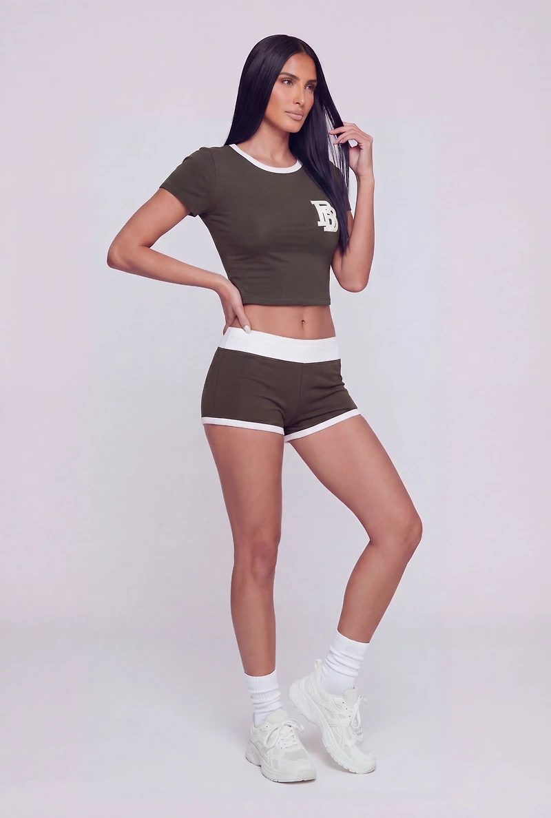 French Terry Micro Shorts with Contrast Trim