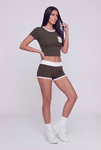 French Terry Micro Shorts with Contrast Trim
