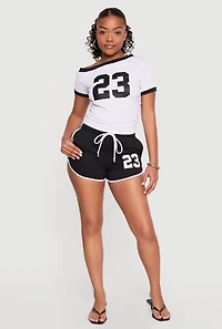 Asymmetrical Neckline 23 Graphic Tee
