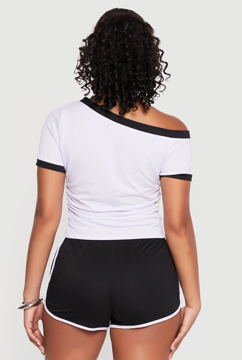 Asymmetrical Neckline 23 Graphic Tee