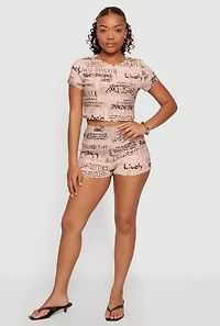 Graffiti Letter Print Crop Top