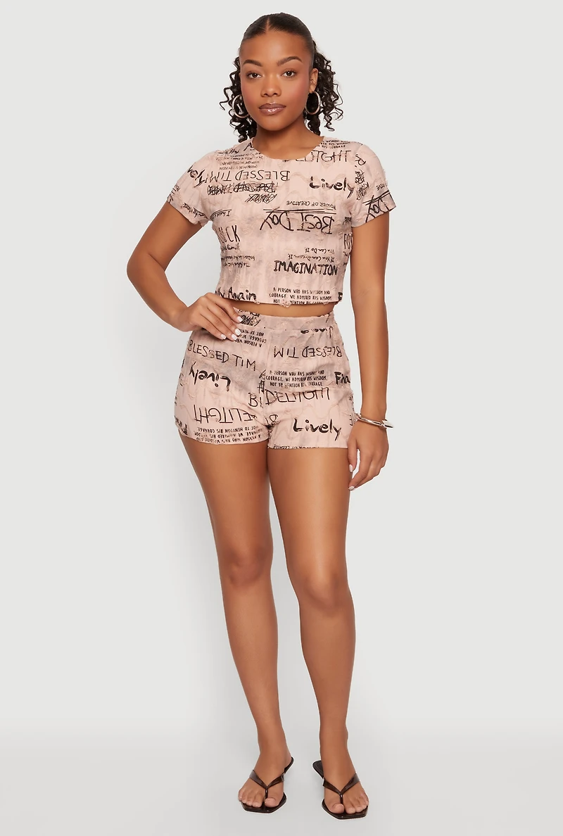 Graffiti Letter Print Shorts