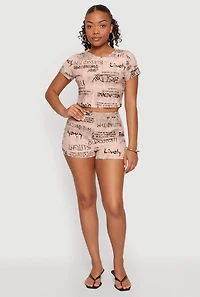 Graffiti Letter Print Shorts