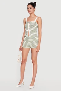 Striped Fold Over Shorts