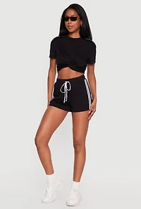 High Waisted Varsity Stripe Shorts