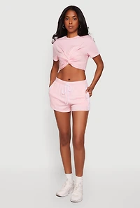 High Waisted Varsity Stripe Shorts