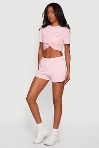 High Waisted Varsity Stripe Shorts