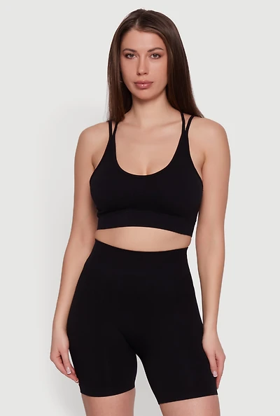 Seamless Caged Back Crop Top