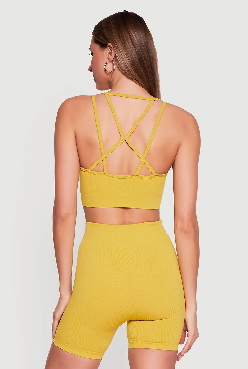 Seamless Caged Back Crop Top