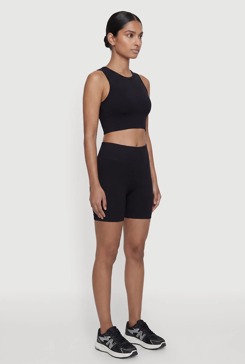 Seamless Compression Rib Cropped Tank Top