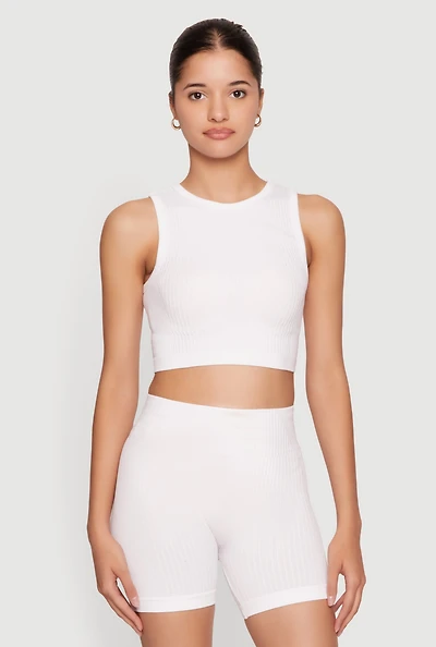Seamless Compression Rib Cropped Tank Top
