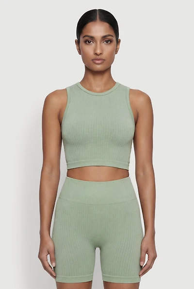 Seamless Compression Rib Cropped Tank Top