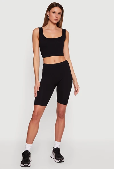 Seamless Rib Knit Bike Shorts