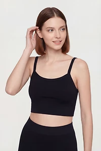 Seamless Ribbed Knit Sports Bra