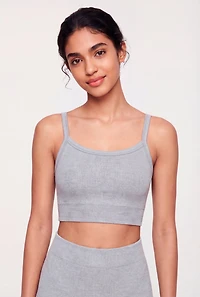 Seamless Ribbed Knit Sports Bra