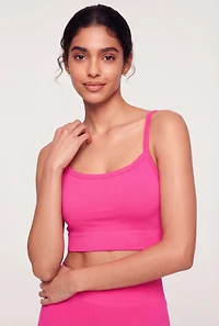 Seamless Ribbed Knit Sports Bra