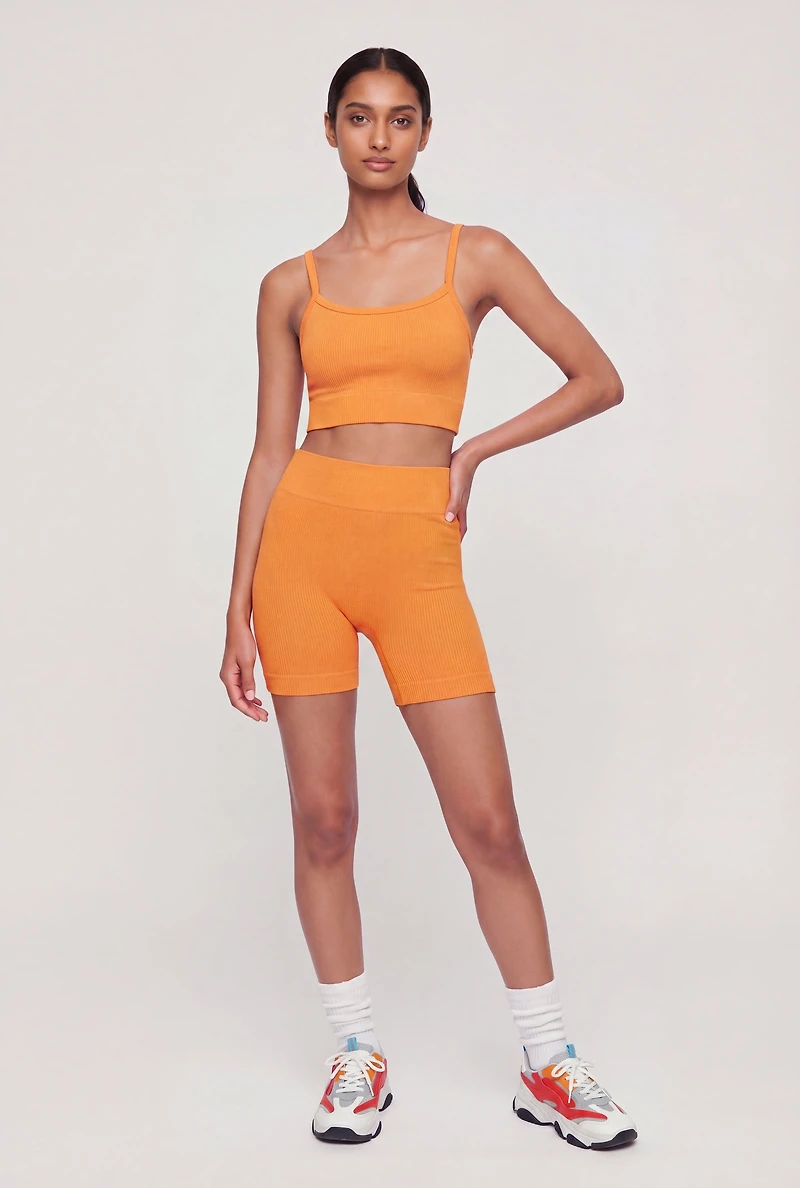 Seamless Rib Knit Shorts