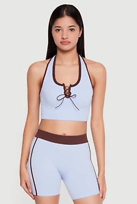 Seamless Contrast Trim Bike Shorts