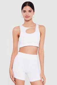 Seamless Asymmetrical Cutout Crop Top