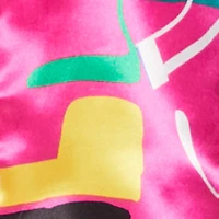 Satin Geometric Print High Waisted Shorts