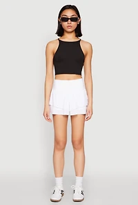 Womens Tiered Active Shorts, White, Size L