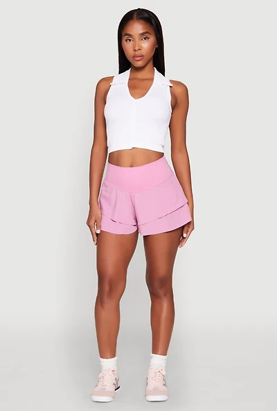 Womens Tiered Active Shorts,