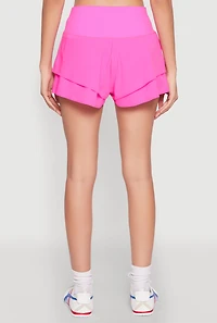 Womens Tiered Active Shorts, Pink, Size L