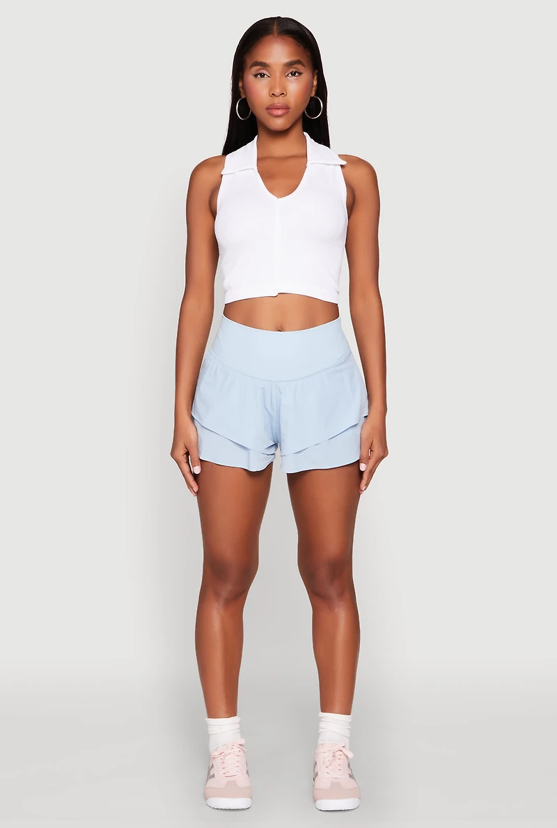 Womens Tiered Active Shorts,