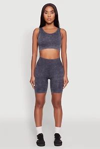 Womens Seamless Mineral Wash Bike Shorts,