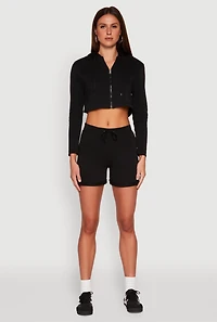 Womens Fleece Lined Zip Front Hooded Sweatshirt, M