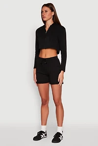 Womens Fleece Lined Zip Front Hooded Sweatshirt, M