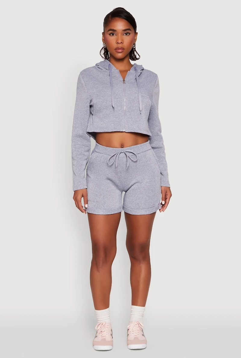 Fleece Lined Zip Front Hooded Sweatshirt