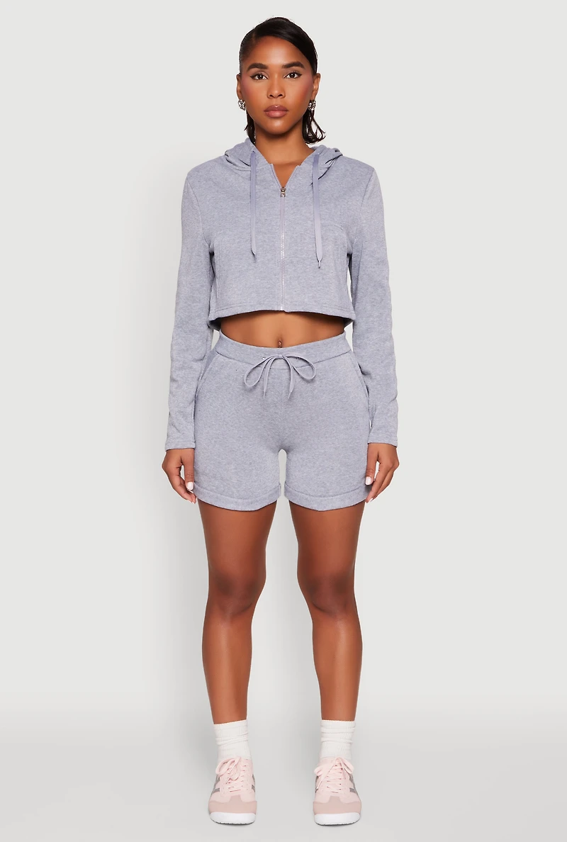 Fleece Lined Zip Front Hooded Sweatshirt