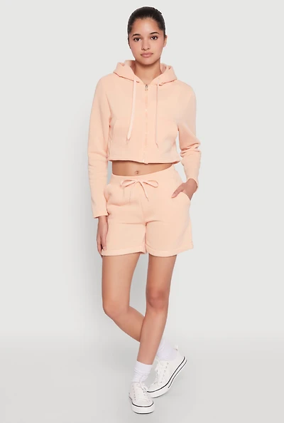 Womens Fixed Cuff Drawstring Sweatshorts,