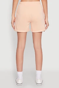 Womens Fixed Cuff Drawstring Sweatshorts, Orange, Size XL
