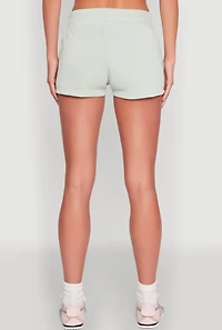 Womens Fleece Elastic Waist Sweatshorts, Green, Size XL