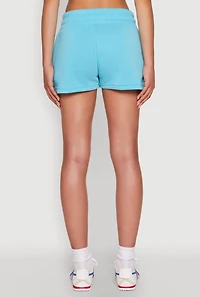 Womens Fleece Elastic Waist Sweatshorts, Blue, Size L